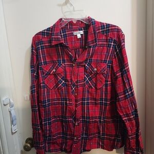 Croft & Barrow Red and Blue Plaid Shirt